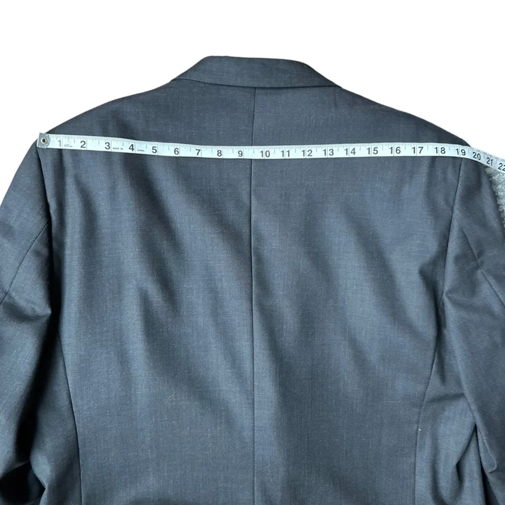 Pronto Uomo Mens Platinum Travel Two Button Performance Wool Blazer Jacket 44L‎
